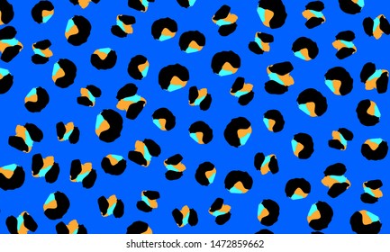 Leopard print design. Spotted fur texture. Panther skin. Retro fabric pattern. Animal print leopard. Vector illustration.