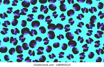 Leopard print design. Spotted fur texture. Panther skin. Retro fabric pattern. Animal print leopard. Vector illustration.