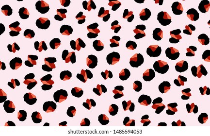 Leopard print design. Spotted fur texture. Panther skin. Retro fabric pattern. Animal print leopard. Vector illustration.