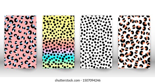 Leopard print design. Spotted fur texture. Panther skin. Retro fabric pattern. Animal print leopard. Vector illustration.