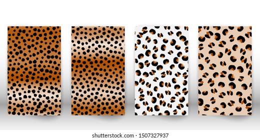 Leopard print design. Spotted fur texture. Panther skin. Retro fabric pattern. Animal print leopard. Vector illustration.