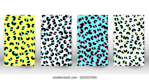 Leopard print design. Spotted fur texture. Panther skin. Retro fabric pattern. Animal print leopard. Vector illustration.
