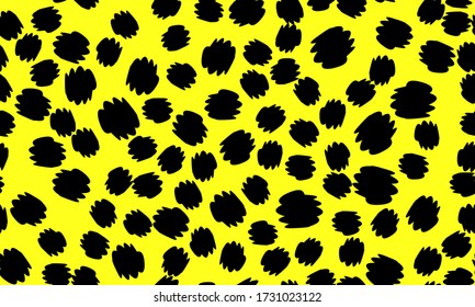 Diseño de impresión Leopard. Color amarillo. Patrón animal. Leopard Print Seamless. Piel de Pantera. Patrón retro sin inconvenientes. Textura de Piel Vista. Leopardo de impresión animal. Ilustración vectorial.