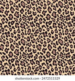 
leopard print fashion animal pattern seamless background leather texture vector