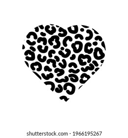 Leopard print heart icon.Animal heart love pet concept. Vector stock illustration for banner