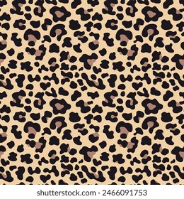 
Leopard print leather texture vector seamless pattern, stylish design