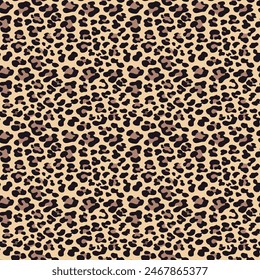 leopard print leather texture, vector seamless pattern