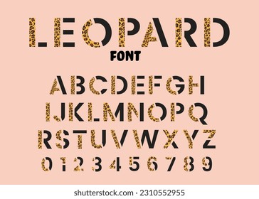 Leopard print Letters vector decoration for T-shirt cards frames cups valentines bags Leopard print vector Leopard Alphabet decoration
