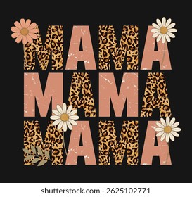Leopard Print Mama Retro Design