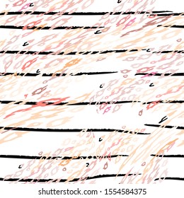 Leopard Print. Modern Stripes Motif. Black White Stripe on Tropical Animal Seamless Pattern. Exotic Summer Wildlife Print. Trending Seamless Pattern. Leopard Modern Endless Repeat Vector Background.