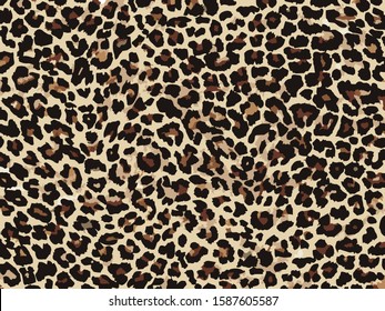 leopard print on fabric. vector illustration. animal background