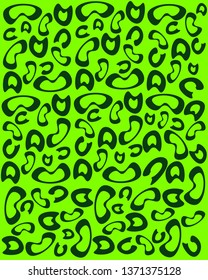 Leopard print on a trendy Ufo green color background.
