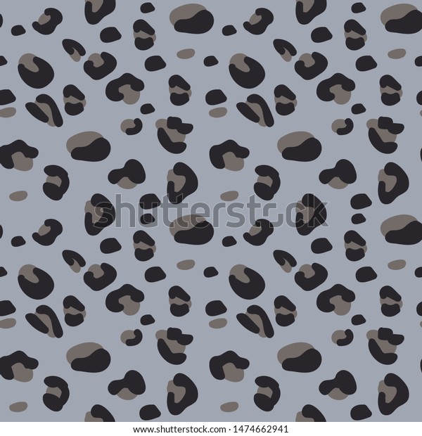 Leopard Print Pattern Good Gray Colourseamless Stock Vector