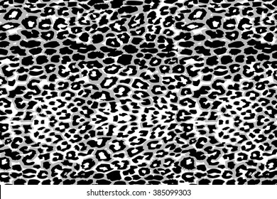 leopard print pattern gray scale vector