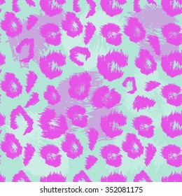 Leopard print pattern. Repeating seamless vector animal background.