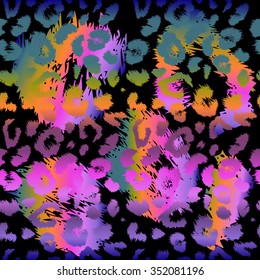 Leopard print pattern. Repeating seamless vector animal background.