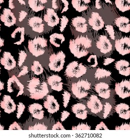 Leopard print pattern. Repeating seamless vector animal background 