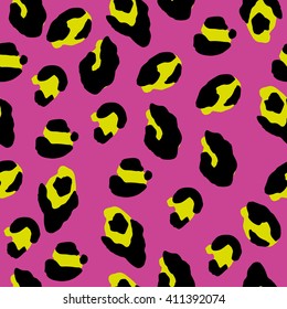 Leopard print pattern. Repeating seamless vector animal background.