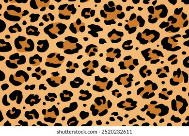 Leopard print pattern, leopard skin texture or leopard fur, animal print. Vector illustration