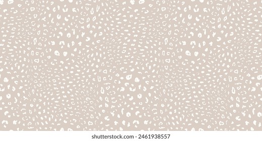 Estampado de leopardo. Vector de fondo sin fisuras. Textura sutil de la piel del animal de jaguar, leopardo, guepardo, pantera, puma, piel del gato. Patrón blanco y beige con manchas Pequeñas, puntos. Diseño geométrico repetido