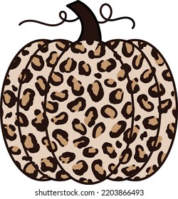 Leopard Print Pumpkin, Pumpkin with Cheetah Print illustration