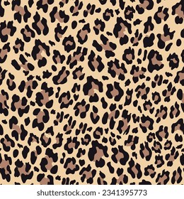 
Leopard print seamless animal pattern wild cat skin, spots on yellow background