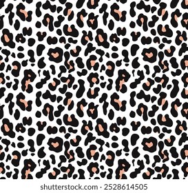 
leopard print seamless fashion design, vector stylish pattern for textiles, animal background