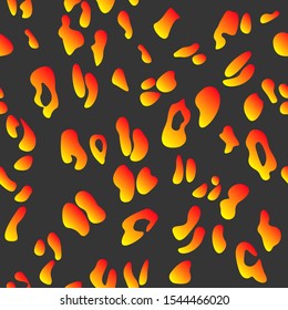 leopard print, seamless gradient animal pattern, vector neon organic shapes, color vector fashion background