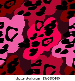 Leopard print seamless pattern. Animal skin texture. Vector illustration. Graphic element for design. Can be used for wallpaper, textile, invitation card, wrapping, web page background.