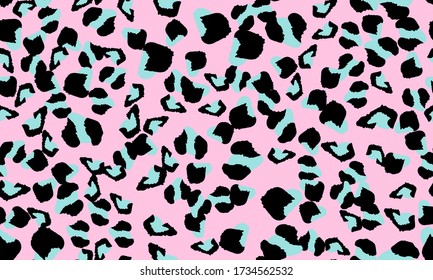 Leopard Print. Seamless Pattern. Animal Skin. Trendy Pattern. Pink Leopard Print. Seamless Design. Vector Illustration.