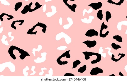 Leopard Print. Seamless Pattern. Animal Skin. Trendy Pattern. Pink Leopard Print. Seamless Design. Vector Illustration.