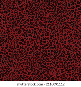 Patrón transparente de impresión leopardo, fondo rojo vectorial chic