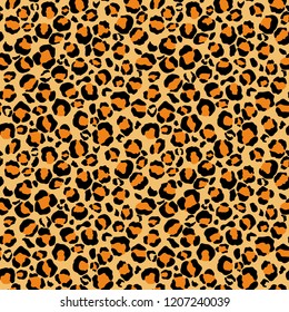 Leopard Print Seamless Pattern - Leopard print design in orange colors
