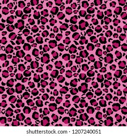 Leopard Print Seamless Pattern - Leopard print design in pink colors