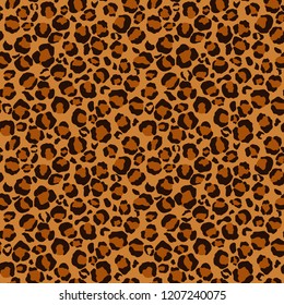 Leopard Print Seamless Pattern - Leopard print design in brown, orange, and gold colors