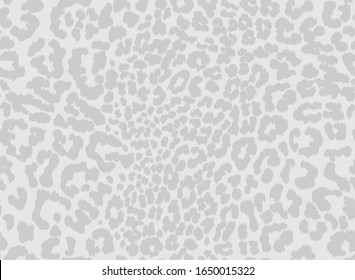 Leopard print seamless pattern design with subtle light grey textured spots on off white background. Animal repeat surface pattern design.