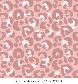 Leopard print seamless pattern. Hand drawn background. Vector illustration.