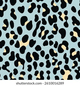 leopard print seamless pattern, modern vector design with spots, skin texture