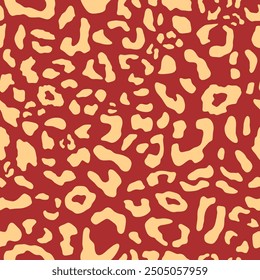 Leopard print, seamless pattern. Skin of cheetah or leopard. Fashionable fabric, elegant animal background. Exotic wild animal spots. Vector texture