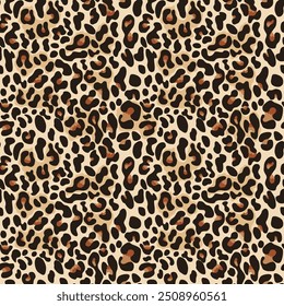 
leopard print seamless pattern trendy stylish design, vector animal skin texture