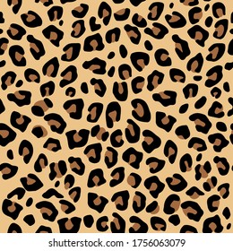 Leopard print seamless pattern. Vector illustration. 