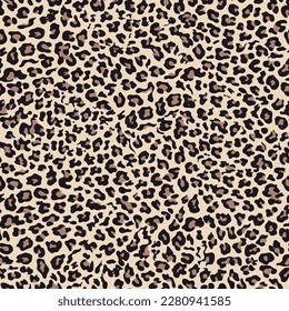 
Leopard print seamless pattern vector animal background, cat spots, fashion design for textile
