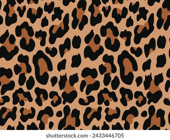 
leopard print seamless pattern vector background for printing clothes, paper, fabric.