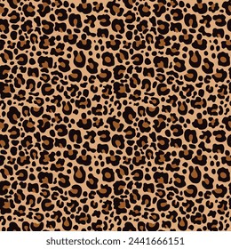 Leopard print seamless pattern vector illustration, trendy modern stylish design for textiles