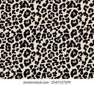 
Leopard print seamless pattern, vector fashion illustration, classic modern design with spots
