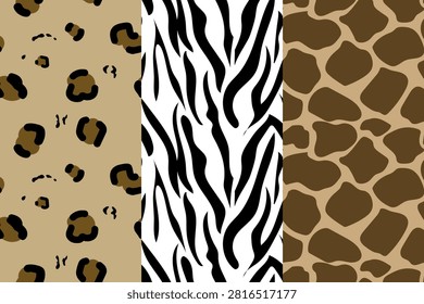 Leopard print seamless pattern. Vector animal skin texture background, wild cheetah spotted pelt design for fashion textile, fabric printing, wallpaper, wrapping paper, and packaging.