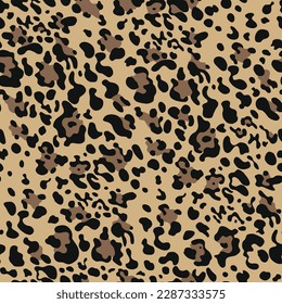 Leopard print seamless pattern wild cat vector trendy background for textile