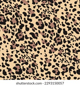 
Leopard print seamless pattern, wild cat spots on yellow background, disguise.