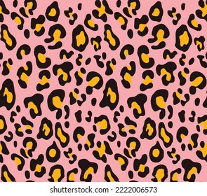 
Leopard print seamless pink background, fashion design for textile
