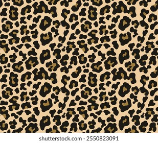 leopard print seamless stylish design, vector pattern with leopard spots, modern cat background